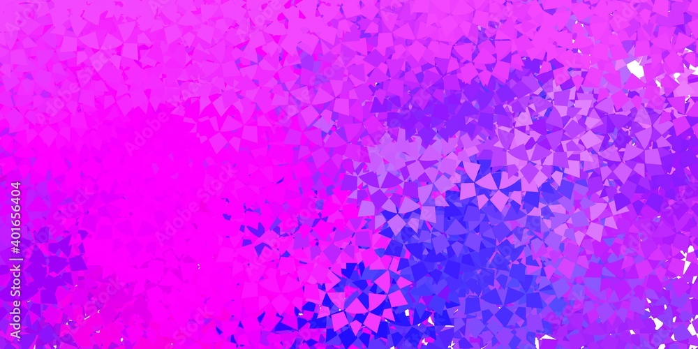 Light purple, pink vector pattern with polygonal shapes.