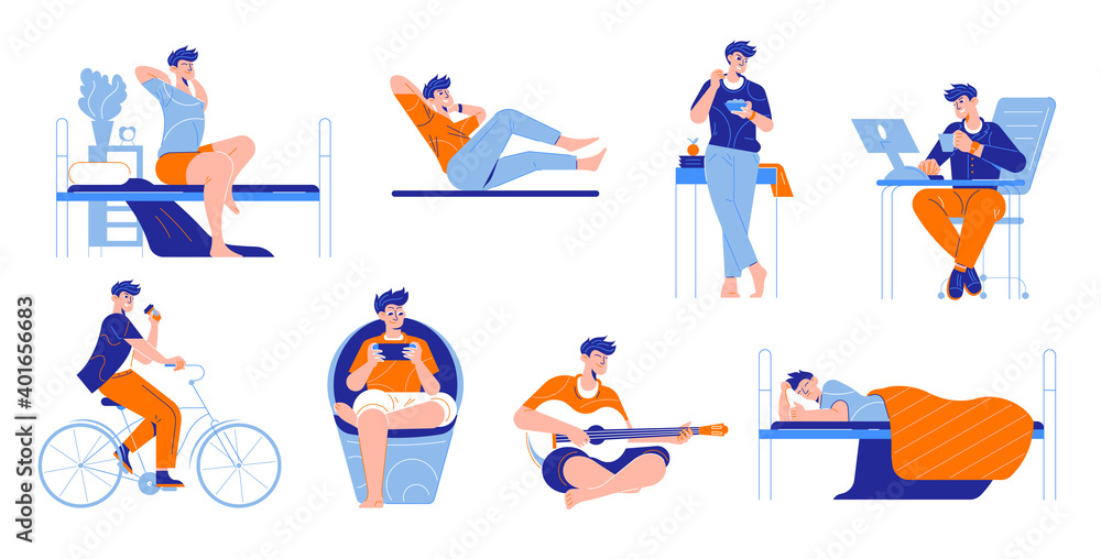 Man Daily Routine Set Man Daily Routine Set