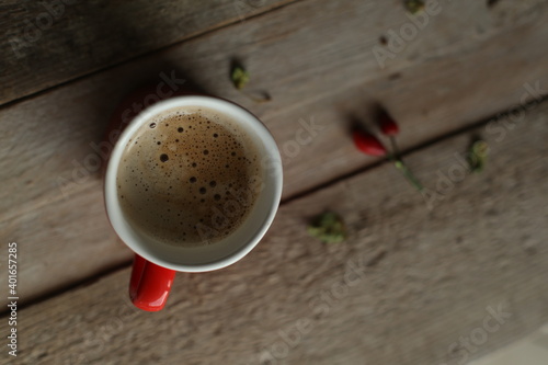 cup of coffee on table