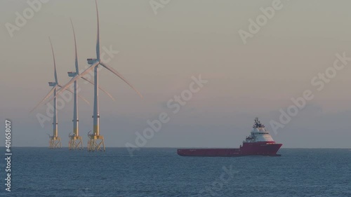 Wind turbines in Aberdeen Bay, Scotland