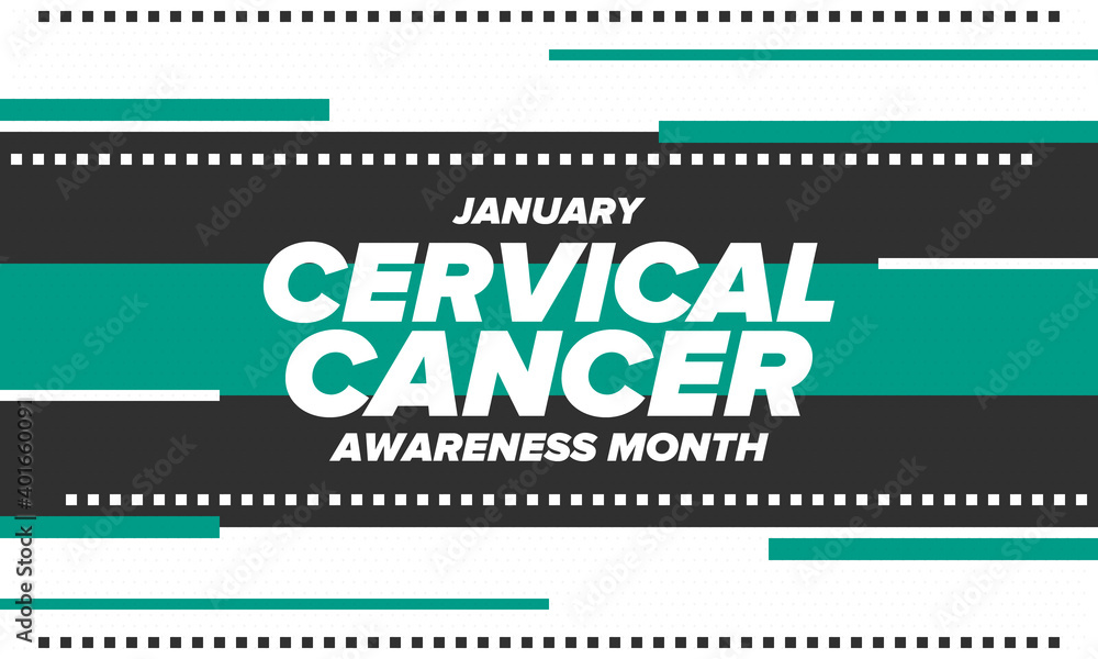 Cervical Cancer Awareness Month. Celebrate annual in January. Woman healthcare. Girl solidarity. Cancer prevention. Female disease. Medical healthcare concept. Poster, banner and background. Vector