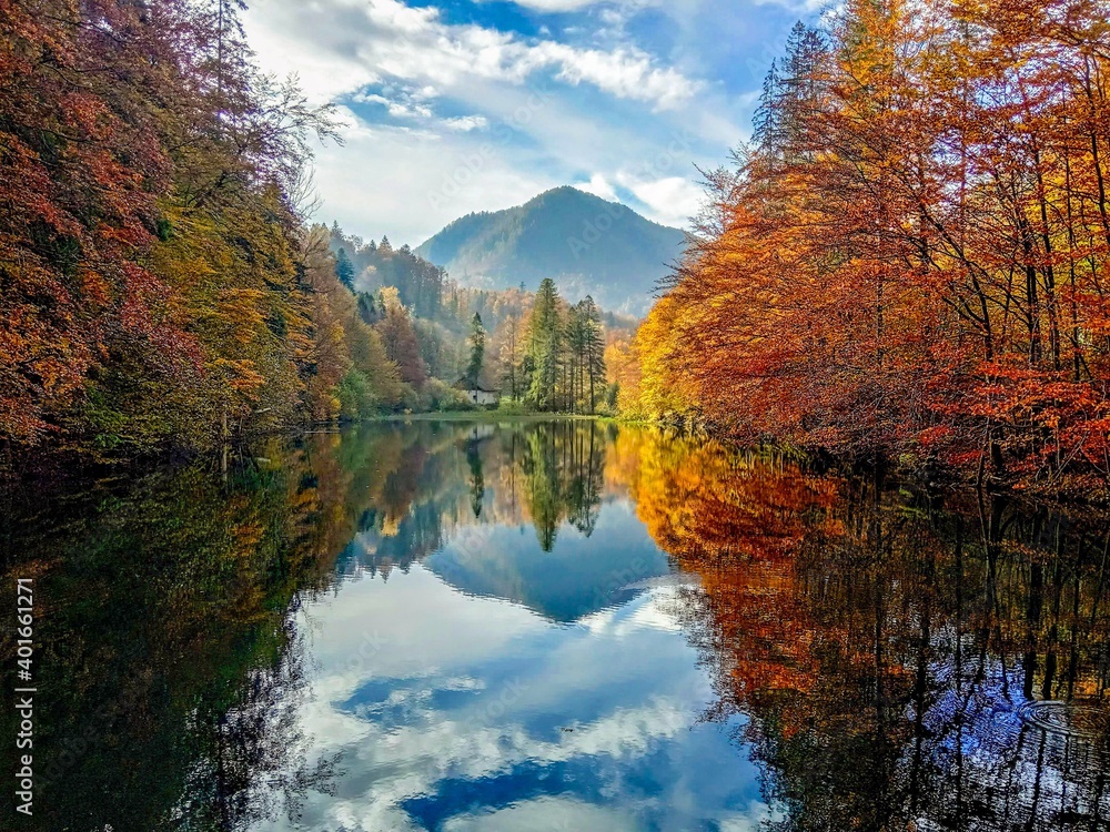 autumn in the mountains lake