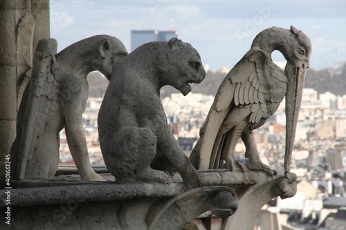 Canvas Print 3 gargouilles de Notre Dame de paris