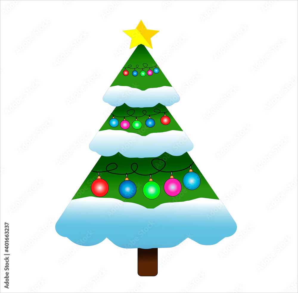 vector illustration of an elegant Christmas tree vector illustration of an elegant Christmas tree