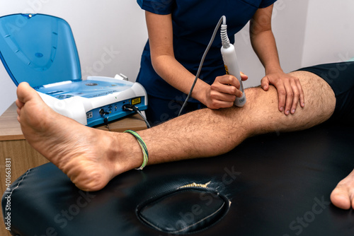 Ultrasonic treatment in Physiotherapy Clinic