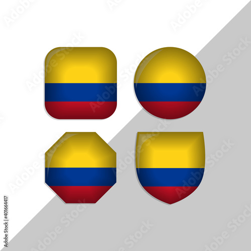 colombia flag icons theme. isolated on a white background. can be used for websites and additional designs. vector  © zeroorangestudio