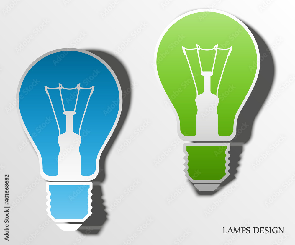 Light lamp sign icon, flat design. Idea symbol. Light lamp sign icon, flat design. Idea symbol.