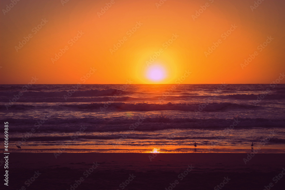 sunset over the sea sunset over the sea
