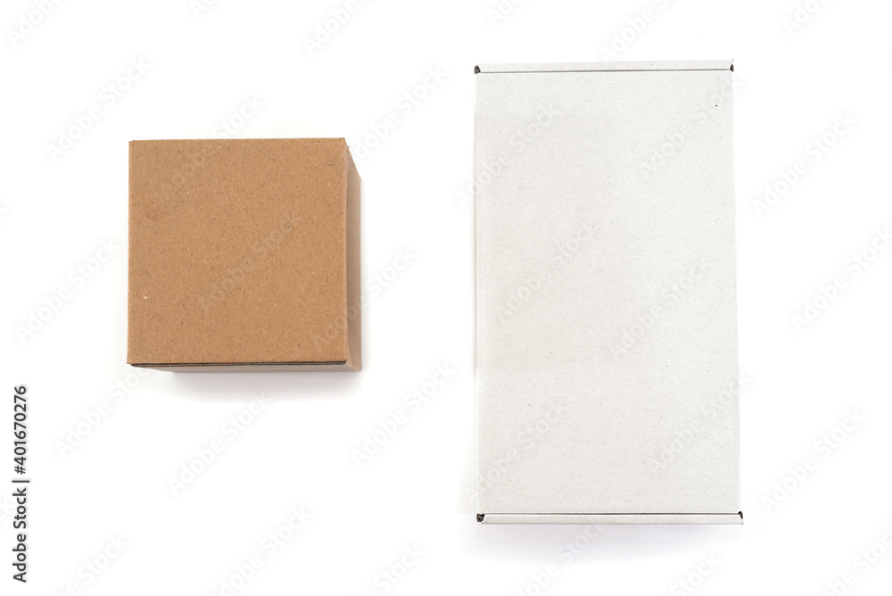 white and brown box isolated on white background white and brown box isolated on white background