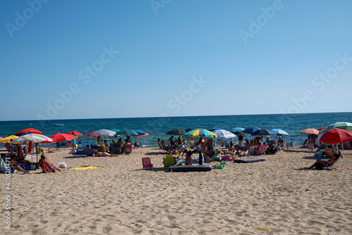 Taranto, Italy - September 06, 2020 : Tourist at the beach