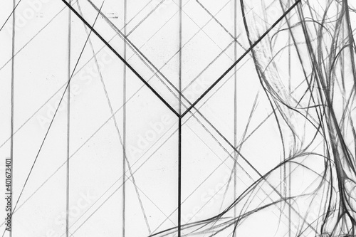 White abstract background with dark lines