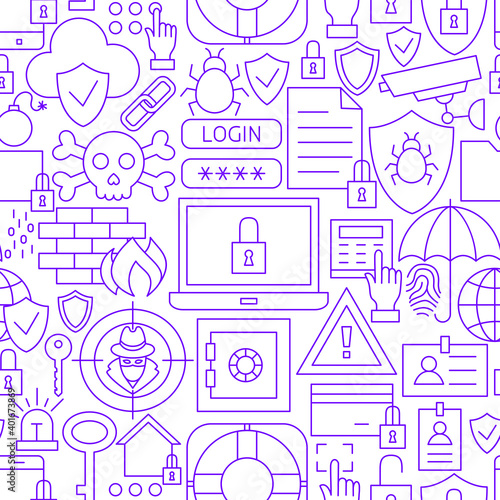 Security Protect Line Seamless Pattern