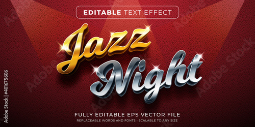 Editable text effect in elegant gold and silver style