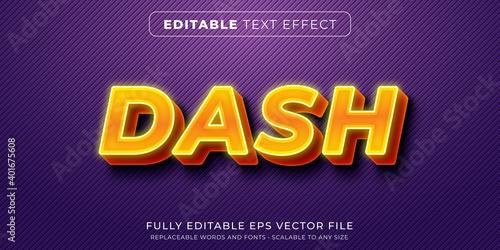 Editable text effect in glowing neon bold style