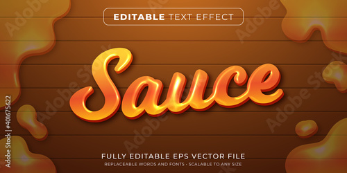 Editable text effect in food sauce style