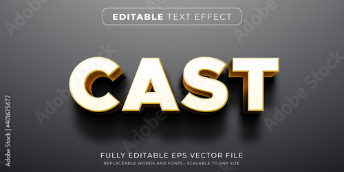 Editable text effect in heavy shadow cast style