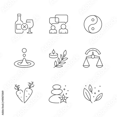Set line icons of wellness