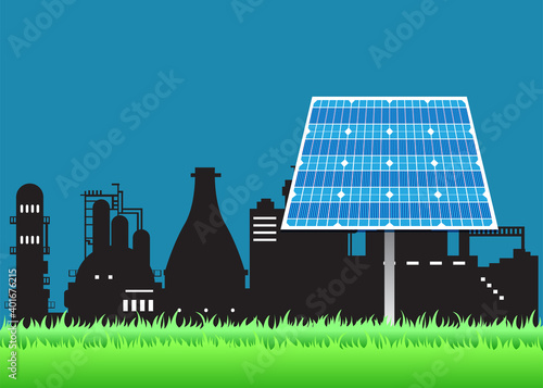 Solar Panels, Green energy, vector design.