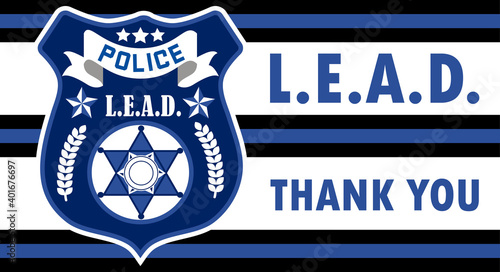 Law Enforcement Appreciation Day is celebrated in USA on January 9th each year. Police department badge, sheriff shield is shown. Flat vector with for flyer, web, banner, emblem