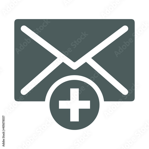 Communication  email icon. Gray vector graphics