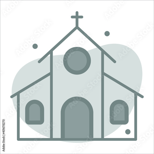 church icon, modern style Christmas and New Year line icon, Isolated winter holiday symbols