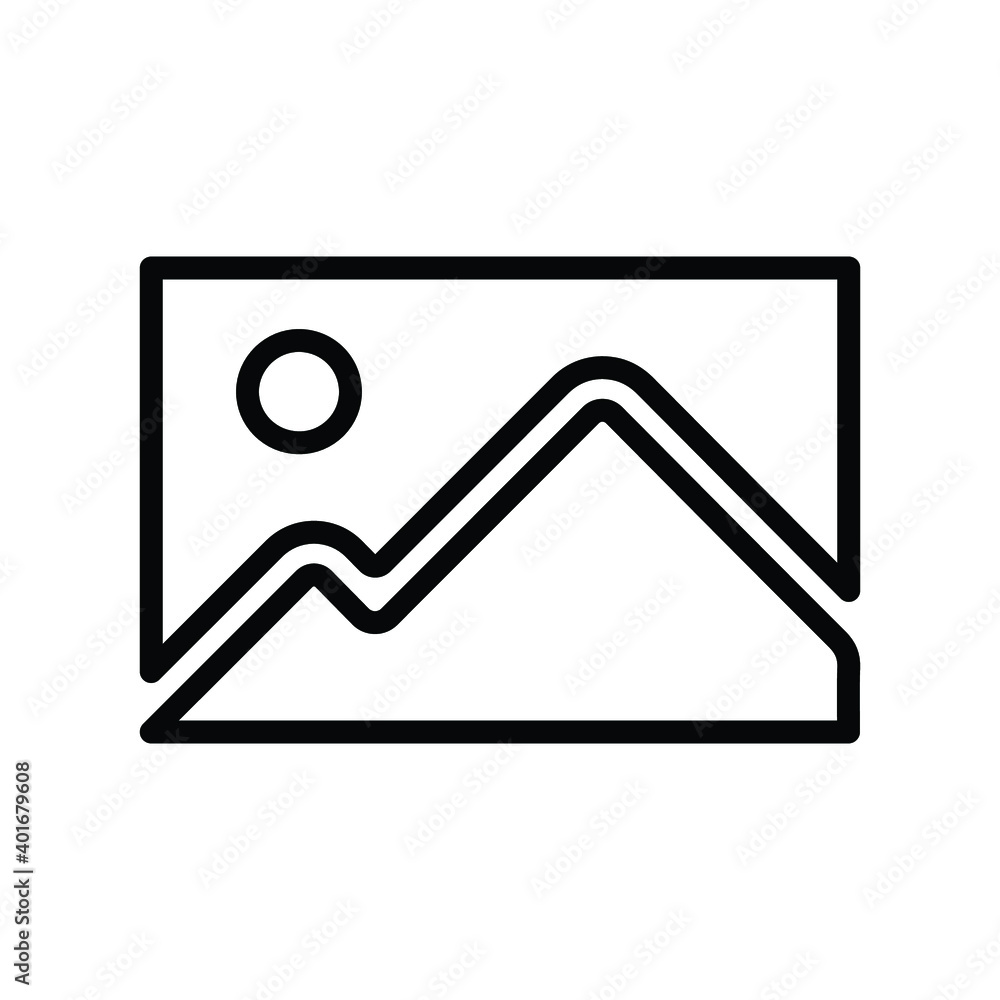 Image, landscape outline icon. line art design Image, landscape outline icon. line art design