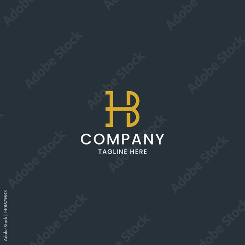 Letter HB Logo icon design template. Gold, Luxury, elegant, modern vector