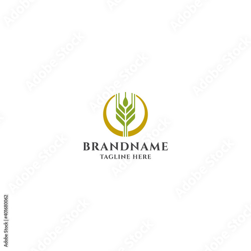 Wheat logo icon design template vector