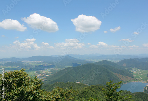 mountains and the beautiful blue sky