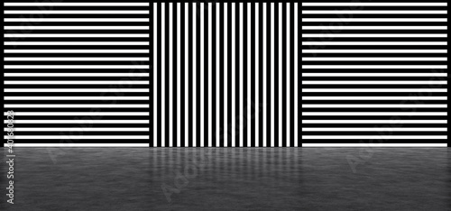 Glowing vertical and horizontal stripes. Abstract glowing background consisting of stripes. Glowing wall. 3D Render