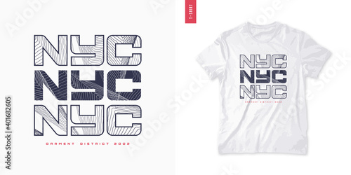 New York City. Abstract geometric t-shirt vector design, poster, print, template