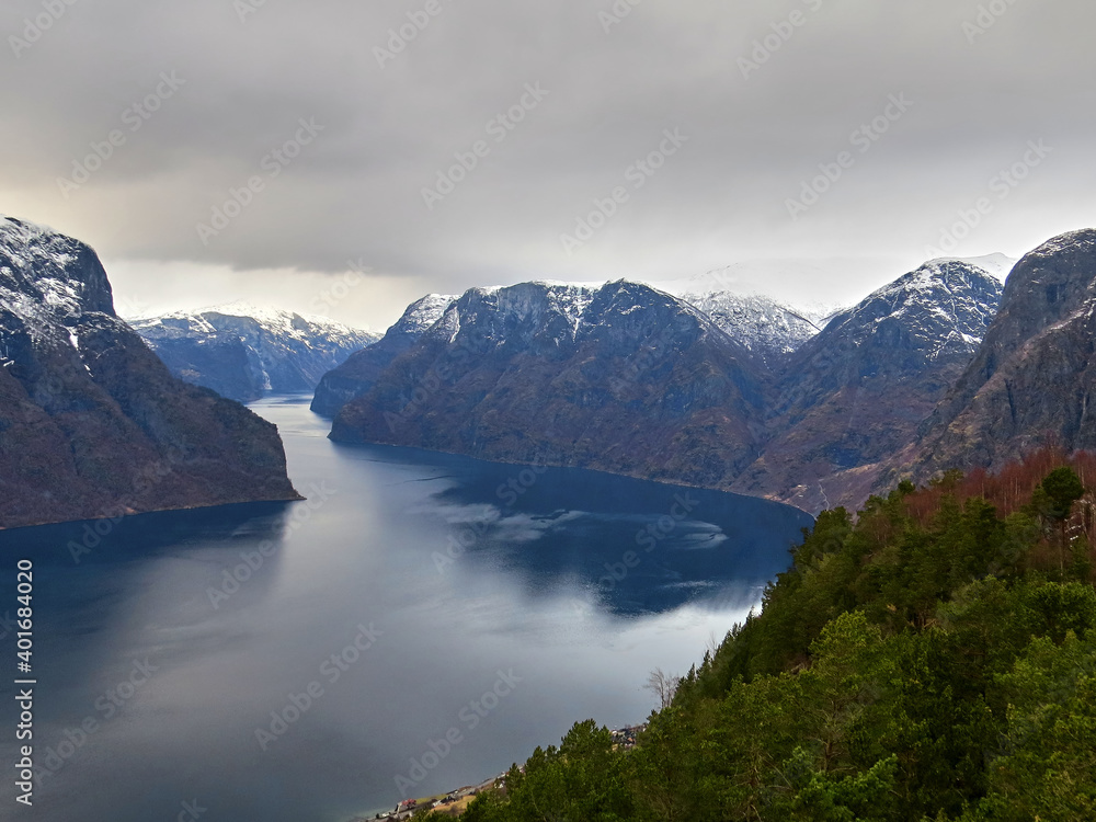 Landscape view from Stegastein viewpoint in Norway