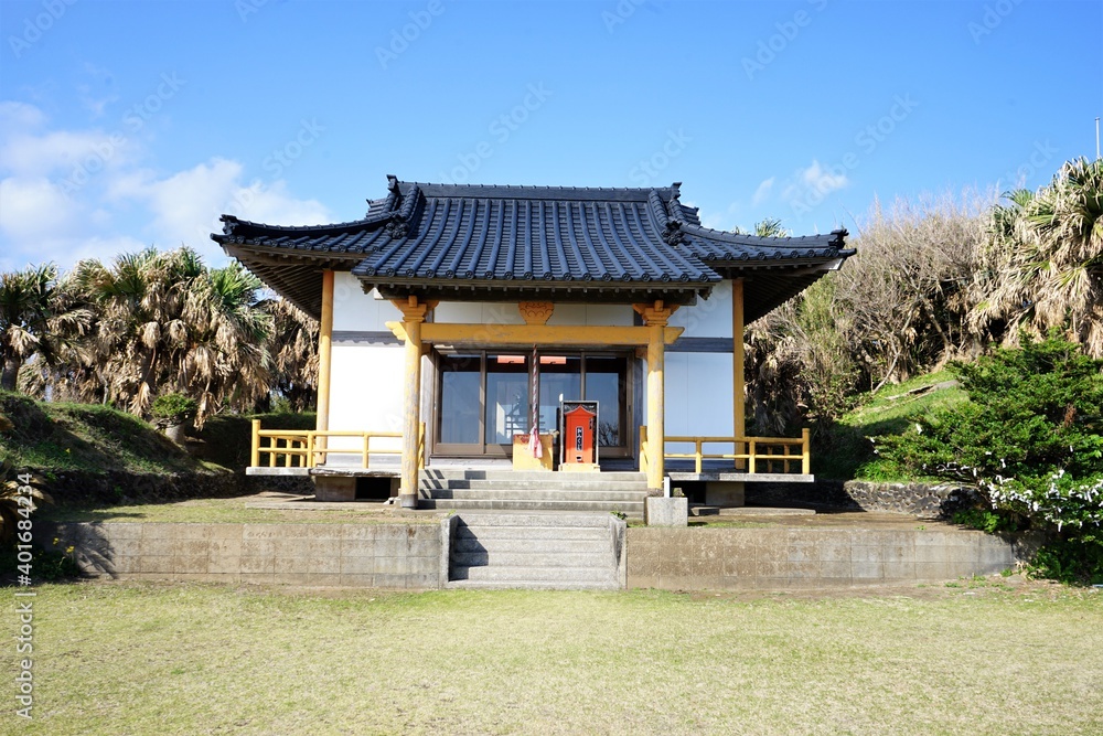 Front Gate, Torii of Osaki Shrine at Kadokura Cape in Tanegashima island, Kagoshima, Japan - 鹿児島県 種子島 門倉岬 御崎神社の境内 Front Gate, Torii of Osaki Shrine at Kadokura Cape in Tanegashima island, Kagoshima, Japan - 鹿児島県 種子島 門倉岬 御崎神社の境内
