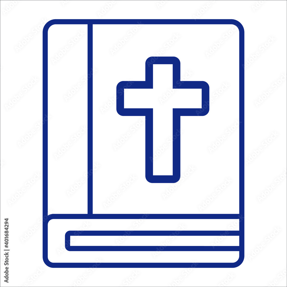 Catholicism icon, modern style Christmas and New Year line icon, Isolated winter holiday symbols