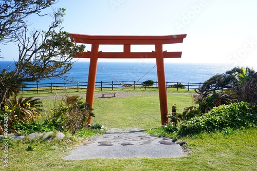 Front Gate, Torii of Osaki Shrine at Kadokura Cape in Tanegashima island, Kagoshima, Japan - 鹿児島県 種子島 門倉岬 御崎神社の鳥居 photo