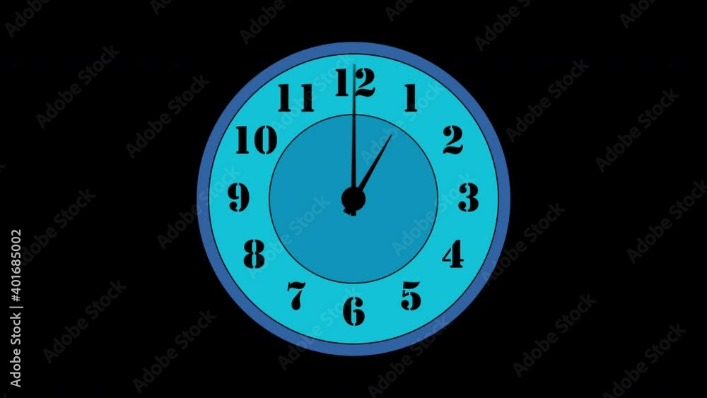 Analog Clock with rotating Hour and Minute hands. Business concept. Alpha Channel Analog Clock with rotating Hour and Minute hands. Business concept. Alpha Channel