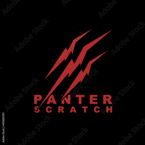 Panther Scratch Logo Design Vector