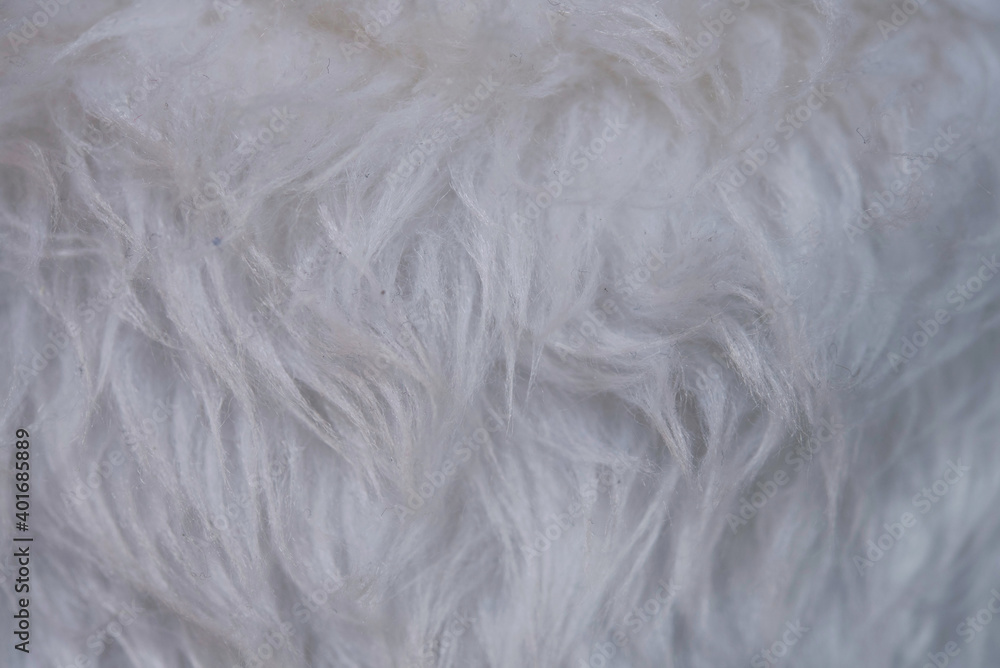 Close-up white artificial fur texture Close-up white artificial fur texture