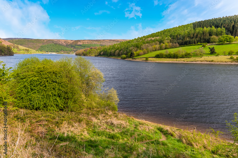 The view down Ladybower Reservoir in the Derwent Valley, Derbyshire, UK The view down Ladybower Reservoir in the Derwent Valley, Derbyshire, UK