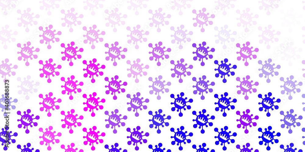 Light pink, blue vector backdrop with virus symbols. Light pink, blue vector backdrop with virus symbols.
