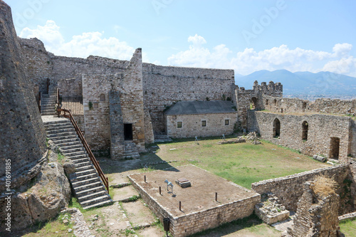 Courtyard of ruined medieval byzantine Patras fortress, Greece photo