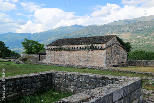 Obraz na plátne medieval stone storehouse in old ioannina fortress in the mountains of Greece