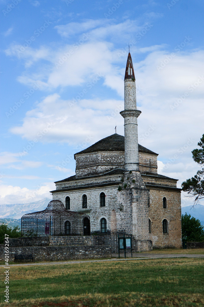 View of beautiful medieval Fethiye mosque in Ioannina, Greece with mausoleum of Ali Pasha