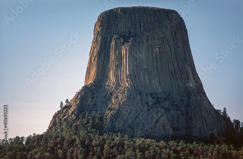 View of Devils Tower National Monument, USA