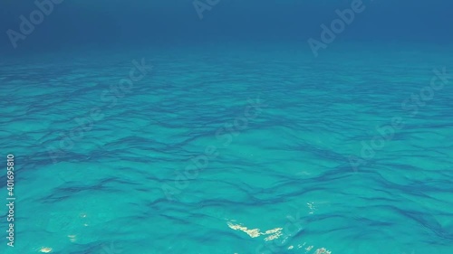 Wallpaper Mural Blue background with ripples and waves. Real sea point of view of waves upside down. Calm sea footage with rippled surface and shaking waves Torontodigital.ca