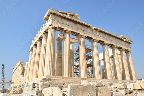 Vista de los principales monumentos y sitios de Atenas (Grecia). Acrópolis. El Partenón (Parthenon)