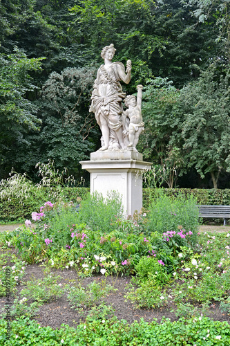 BERLIN, GERMANY - AUGUST 12, 2017: Sculpture of Flora and Putto in the Great Tiergarten park