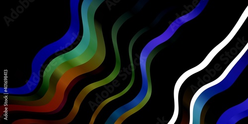 Dark Multicolor vector texture with curves.