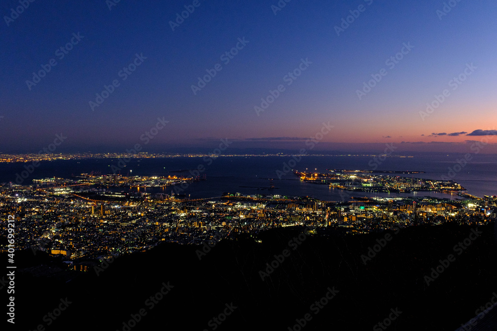 神戸摩耶山、掬星台からの夜景。