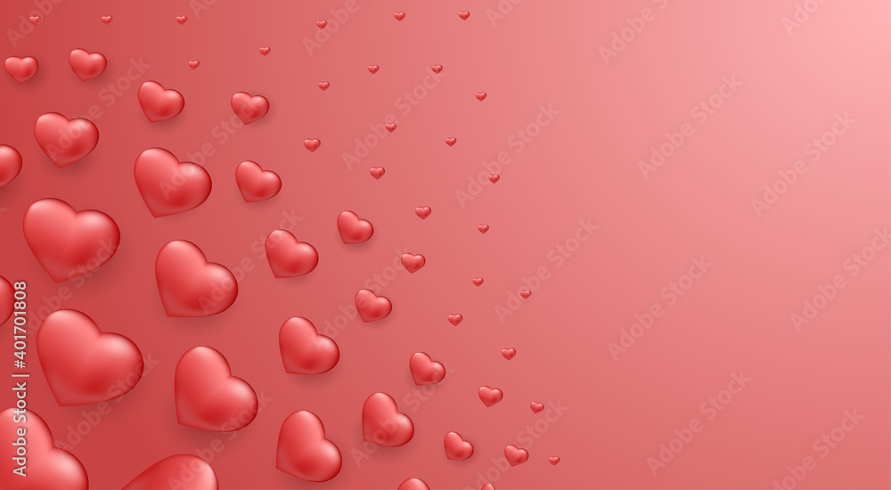 Valentines day background with hearts. Vector illustration